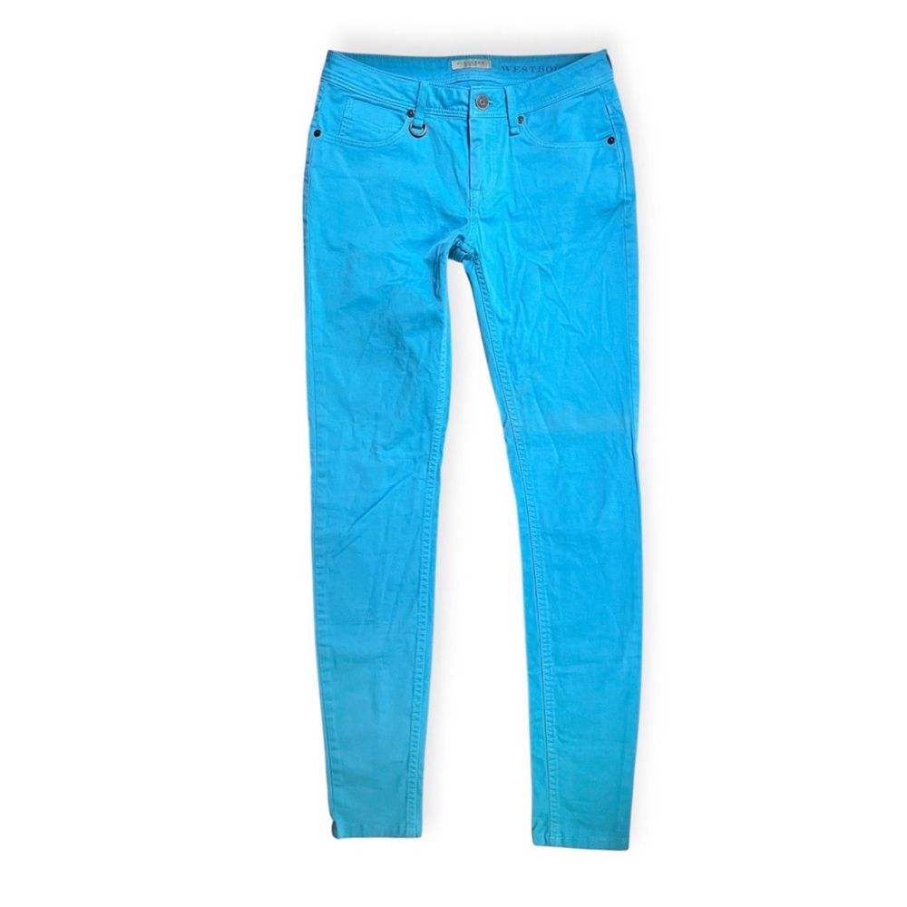 Burberry Brit Westbourne Skinny Ankle Jeans in Aqua Blue, sz 27